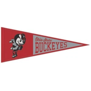 Ohio State Buckeyes Throwback NCAA Embroidered Wool 13" X 32" Pennant - Picture 1 of 1