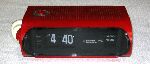 National Panasonic RC-1103BA - Clock Radio - 6 Transistor - Red - GC - Retro Cover