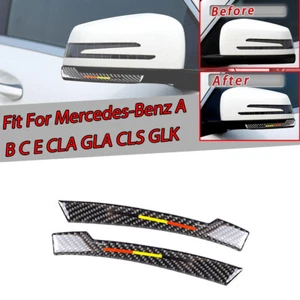For Benz E CLA/S GLA GLK Carbon Fiber Sideview Mirror Stripe Sticker Trim Hot-D - Picture 1 of 10