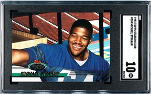 1993 Stadium Club #384 Michael Strahan SGC 10 GEM MINT HOF RC NO DRAFT LOGO TBC - Picture 1 of 4