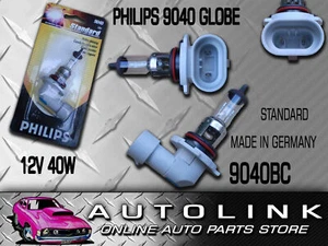 PHILIPS 9040 STANDARD GLOBE 12V 40W HEAD LIGHT GLOBE BASE 40T FOG LIGHT PAIR x2 - Picture 1 of 11