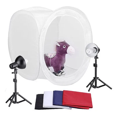 32"Cube Box Softbox Photo Video Light Stand E27 Bulb Lampshade Lighting Tent Kit - Image 1 of 4