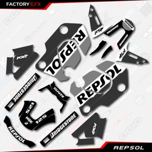 Gray & Black Repsol Graphic Sticker kit fits Honda Grom MSX125 21-24 2021 2022 - Foto 1 di 2