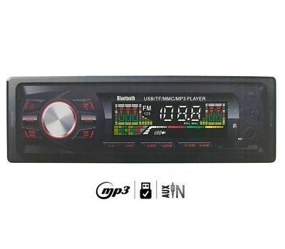 Stereo auto Autoradio bluetooth 1 DIN   FM mp3 usb aux telecomando 65wx4 260W - Immagine 1 di 4