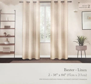 Design Decor Baxter Ösen Top 2-teiliges Vorhang Panel Set, 38"×84" - Creme - Bild 1 von 2