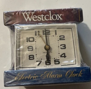 Vintage Westclox Bedside Alarm Clock White USA - New In Box Some Damage - Picture 1 of 6