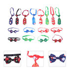 16 Pcs Ribbon Pet Christmas Bow Tie Halloween Dog Ties Large