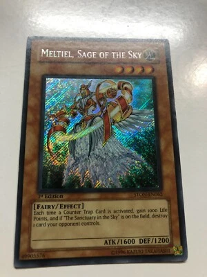 USA Seller Yugioh MELTIEL, SAGE OF THE SKY STON-EN062 1ST SECRET RARE HP Crease - Image 1 of 4