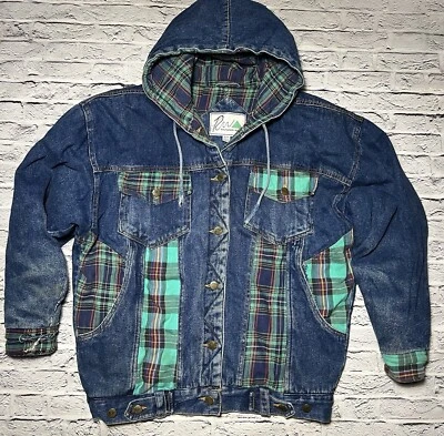 Chaqueta De Colección Rainbow West Denim Pesado A Cuadros Cálida Aislada Mediana Foto 1 de 4