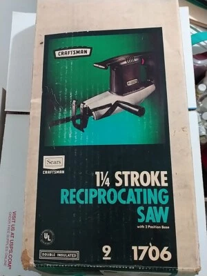 Craftsman Reciprocating Saw No 9 1706 rated 5/8 HP x 1 1/4 Stroke with Box - Image 1 of 4