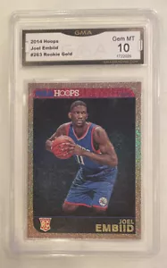 2014-15 Joel Embiid NBA Hoops Gold Rookie #263 RC GMA 10 GEM +Bonus J.E. Card 🔥 - Picture 1 of 5