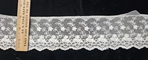 Vintage/Antik, englisches Sticknetz, Baumwollblätter Spitze, 71/2 Yards - Bild 1 von 1