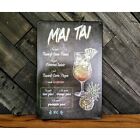 Mai Tai Sign - Antique Style Mixed Drink Sign - 8in X 12in