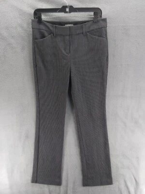 Express Editor Dress Pants Women Sz 4R Black White Patterned Straight Leg Career - Image 1 of 4