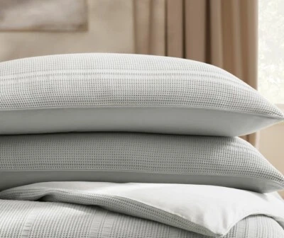 NEW $89 Boll&Branch Waffle Dobby Stripe Decorative Pillow Cover  14"x34" Sky - Image 1 of 4