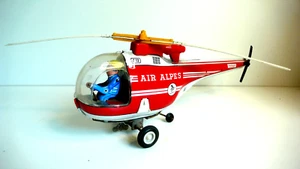 JOUSTRA HÉLICOPTÈRE "AIR ALPES" TÔLE LITHOGRAPHIÉE Lg 33cm ÉTAT DE JEU 1969 - Imagen 1 de 7