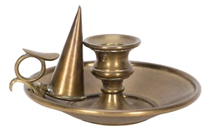 EMERSON, Ralph Waldo. (1803–1882): - Brass Candle Holder owned by Emerson!! - Picture 1 of 2