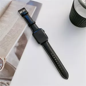 Per Apple Watch 10 9 8 7 SE Cinturino Vera Pelle 44/41/45/42/46/49mm Ultra - Foto 1 di 17