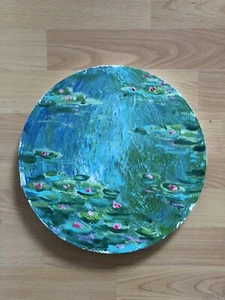 Claude Monet Style Original Water Lilies Artwork Painting Circle canvas Decor - Picture 1 of 4