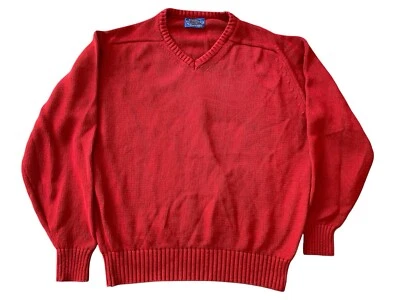 Vintage Pendleton Country Traditionals Men’s Red Sweater Size Large V-Neck - Image 1 of 4