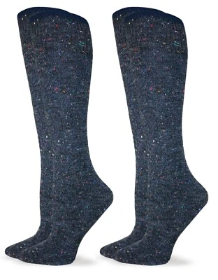 2 pares de calcetines altos hasta la rodilla para mujer Wise Blend de lana jaspeada tejidos absorbentes Foto 1 de 4