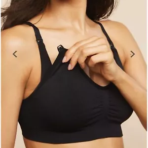 Motherhood maternity Nursing Bra Seamless Black Size Large - Picture 1 of 4