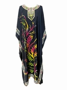 PLUS SIZE KAFTAN TUNIC DRESS FREE SIZE FITS 16,18,20,22,24,26 - Picture 1 of 1