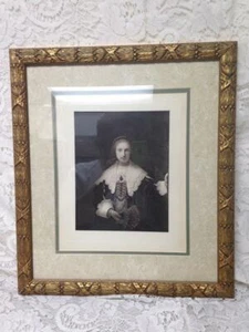 Antique (1906), Rare Etching of a Lady with a Fan, By Rembrand Van Rijn, 1641 - Picture 1 of 10