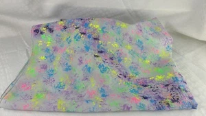 Vintage Hand Painted Splatter Bright Colors Retro Sheer Scarf 30"x30" - Picture 1 of 6