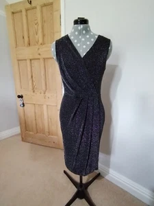 Black Sleeveless Fitted Sparkly Party/occasion/cocktail Dress. Size 10. BNWT - Picture 1 of 9