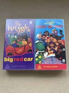 The Wiggles - Big Red Car 1995 And Wake Up Jeff! 1996 VHS - Picture 1 of 4