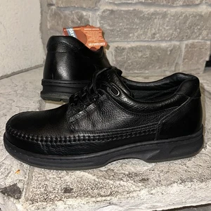 Nuove scarpe Oxford Streecars extra larghe in pelle nera con ciottoli comode 12 EE da uomo - Foto 1 di 9