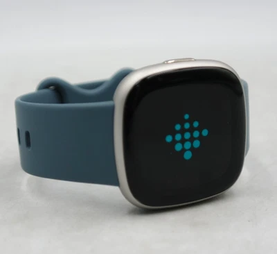 Fitbit Versa 4 Activity Tracker - Waterfall Blue/Platinum/ used.. - Image 1 of 4