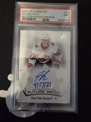 Shane Pinto Future Watch Inscribed Auto / 50 Psa 9  2022-23 Sp Authentic Senator - Image 1 of 2