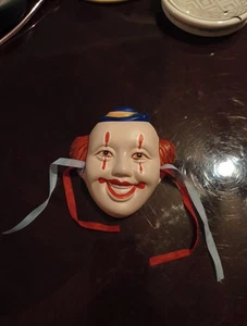 Vintage Mini Clown Face Mask Creepy Decor Scary Halloween Haunted Funny Ceramic - Picture 1 of 8