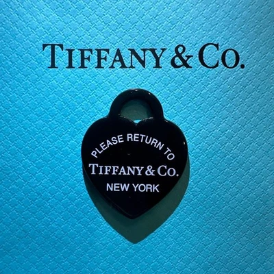 Tiffany Return to Tiffany Heart Tag Pendant Black Plastic No Chain Japan Orig - Image 1 of 2