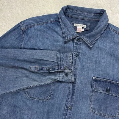 Camisa Denim Carbono 2 Cobalto Talla XL Azul Lavado Mediano Clásica Preppy Negocios Informal Foto 1 de 4