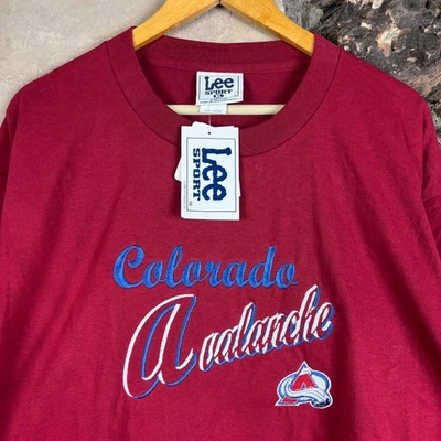 Vintage 90s Lee Sport Colorado Avalanche Embroidered  T Shirt XL Deadstock NOS - Image 1 of 4