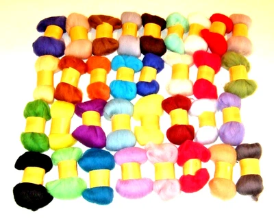 Lot of 33 Pieces of Needle Felting Spinning Wool Fiber Roving - NEW (#2) - Image 1 of 4