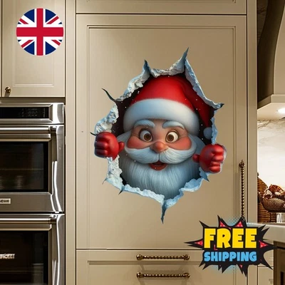 1PC Christmas Santa Wall Sticker PVC Waterproof DIY Door Window Home Decor - Image 1 of 4