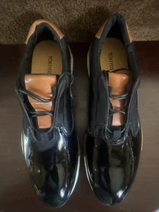 Tokiyos Herren Schwarz Patient Leder Sneaker - Bild 1 von 8