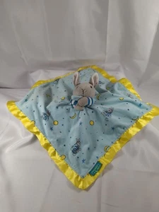 Goodnight Moon Lovey Bunny Hase blau gelb Sicherheitsdecke Plüsch - Bild 1 von 6