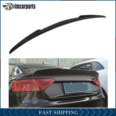 For Audi A5 Coupe 2010-2016 Black Rear Trunk Lid Spoiler Real Carbon Fiber CF Foto 1 de 4