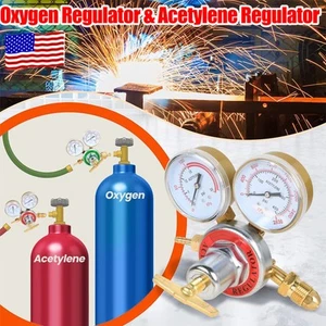 Oxygen Regulator & Acetylene Regulator Gas 3" Dual Gauges, CGA 540 inlet - Picture 1 of 14
