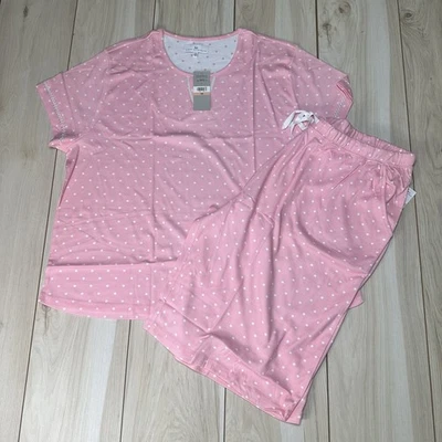 Conjunto de Pijama Corto Karen Neuburger Bermudas Talla 2X Punto Coral RD0634��W Manga Corta Foto 1 de 4