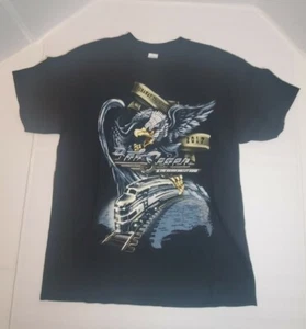 Bob Seger Silver Bullet Band TShirt Large Runaway Train Tour 2017 concerto nero - Foto 1 di 2