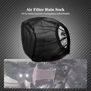 Air Filter Cleaner Rain Sock Cover Fit For Harley Touring Softail Dyna Sportster - Foto 1 di 13