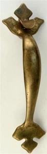 Vintage Solid Brass Heavy Door Handle, Latch, Fluer De Lis Style, 10 3/4" Inch - Picture 1 of 3