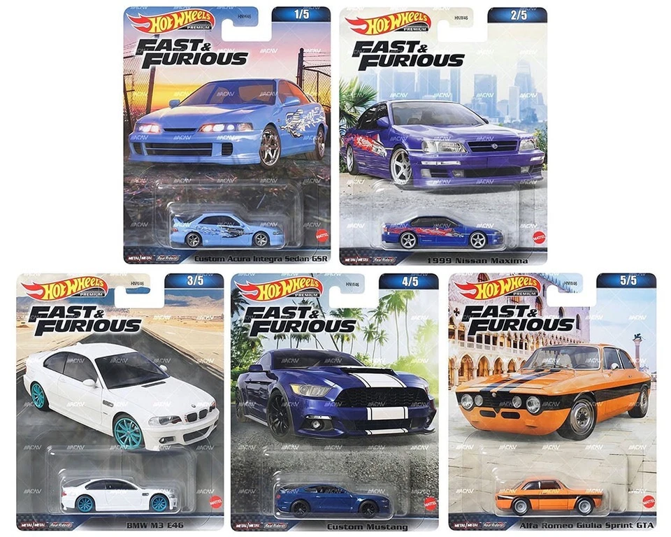 Hot Wheels 2023 Premium Fast & Furious C Case, Set of 5 Cars, HNW46-956C - Image 1 of 1