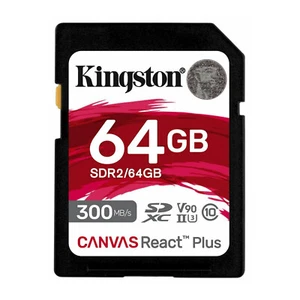 Kingston Canvas React Plus 64GB U3 V90 SD Card - Picture 1 of 3